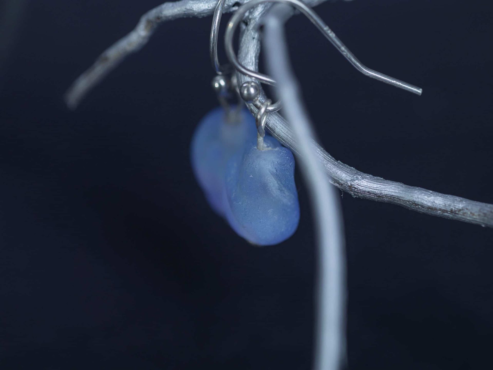 SAROCCA Glas Schmuck individuell nachhaltig Ohrringe blau Silber