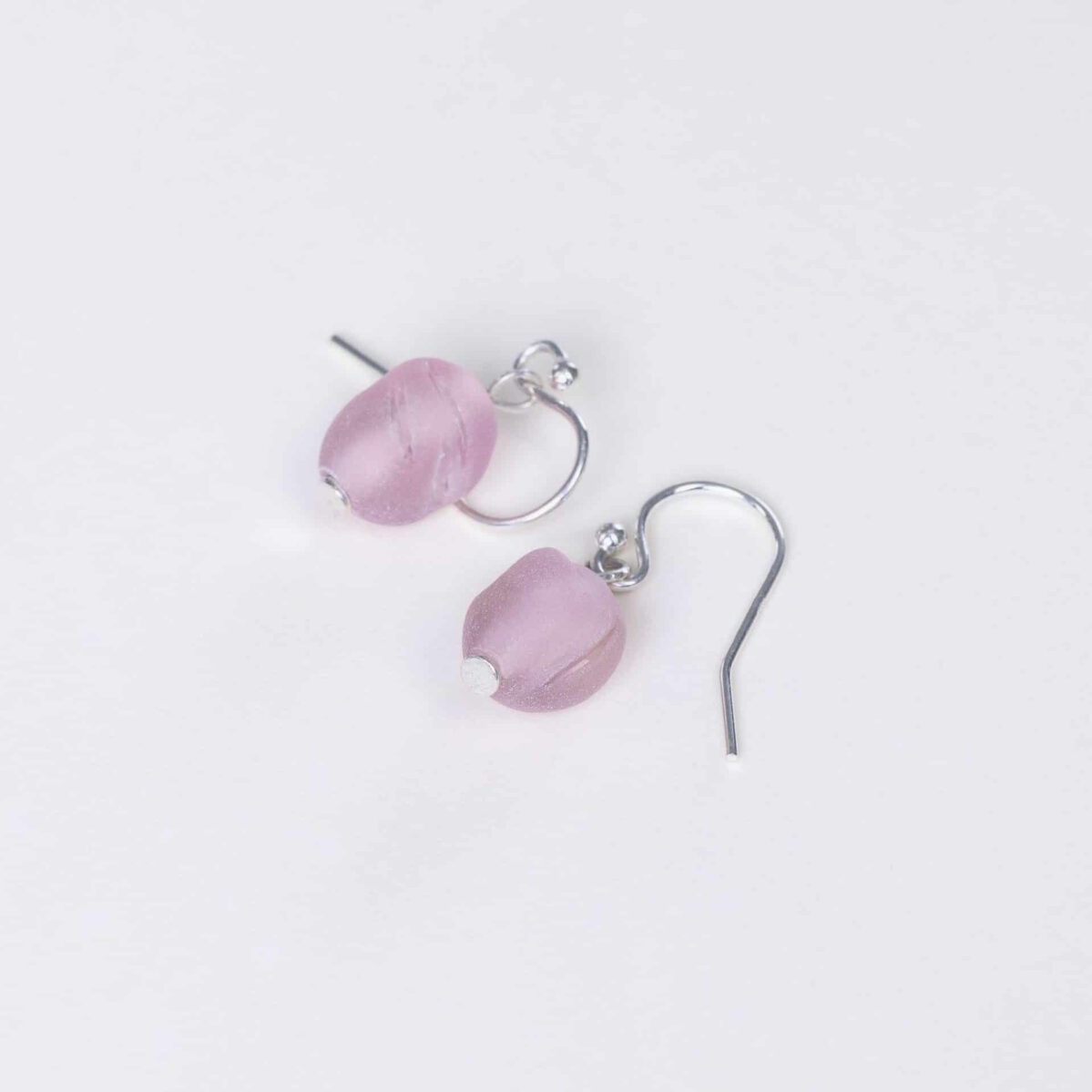 SAROCCA Glas Schmuck individuell nachhaltig Ohrringe rosa Silber