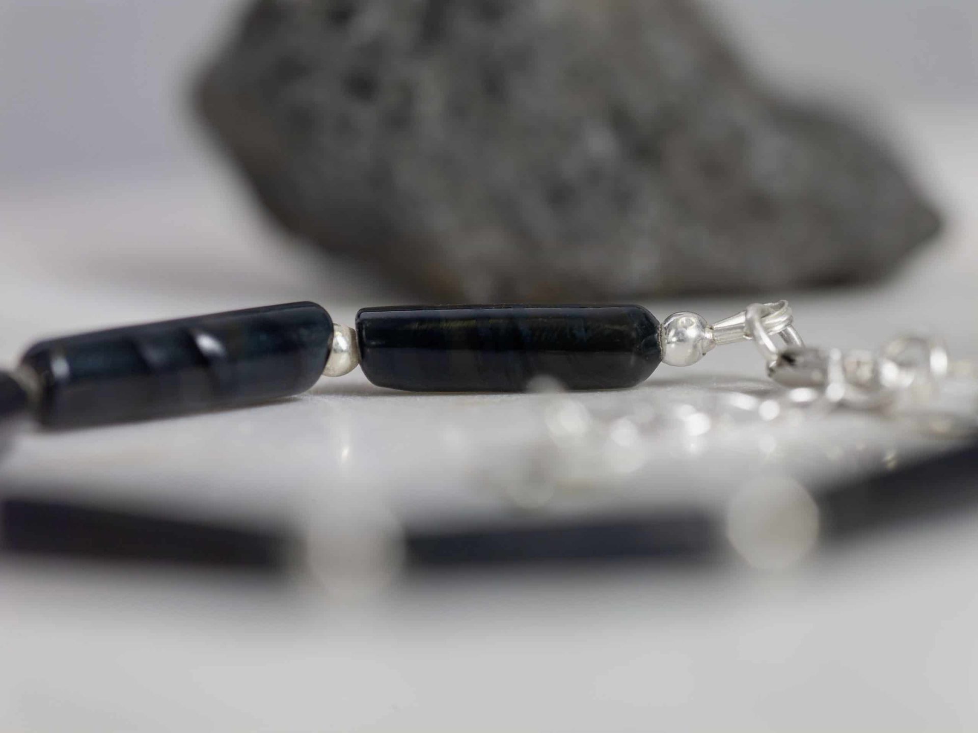 SAROCCA Glas Schmuck individuell nachhaltig Armband schwarz Silber