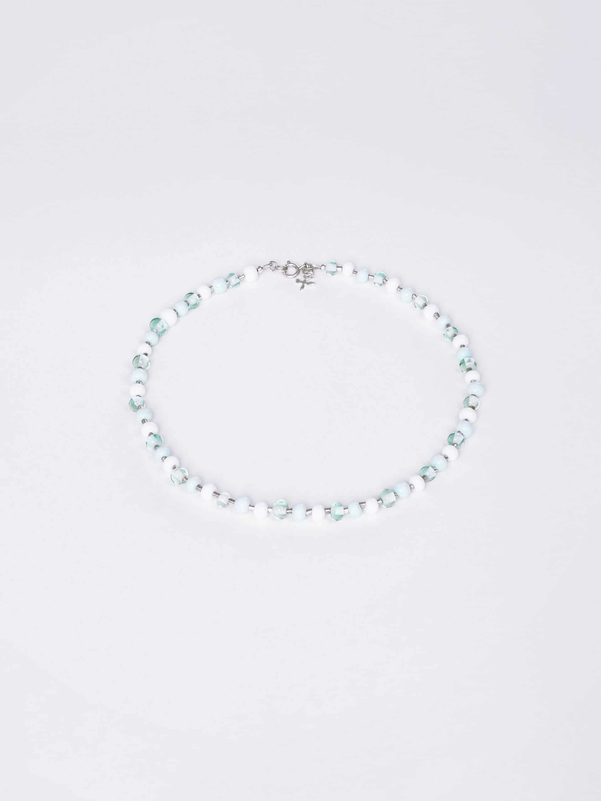 SAROCCA Glas Schmuck individuell nachhaltig Halskette grün Silber