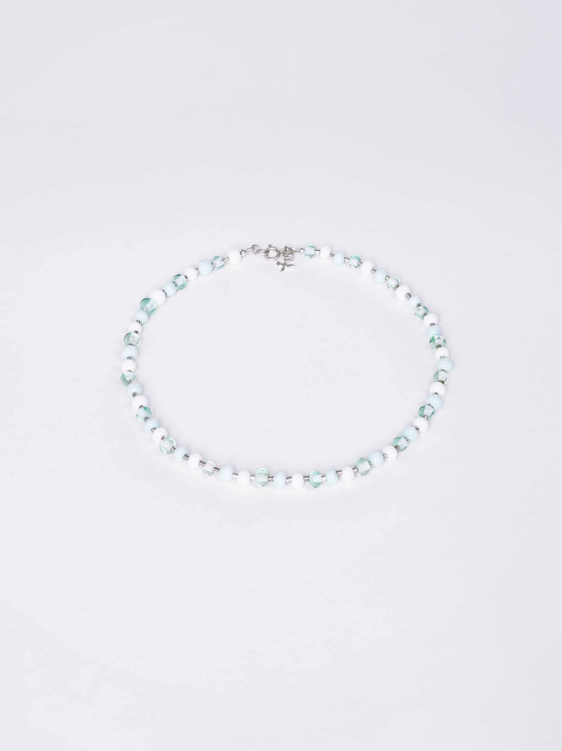 SAROCCA Glas Schmuck individuell nachhaltig Halskette grün Silber
