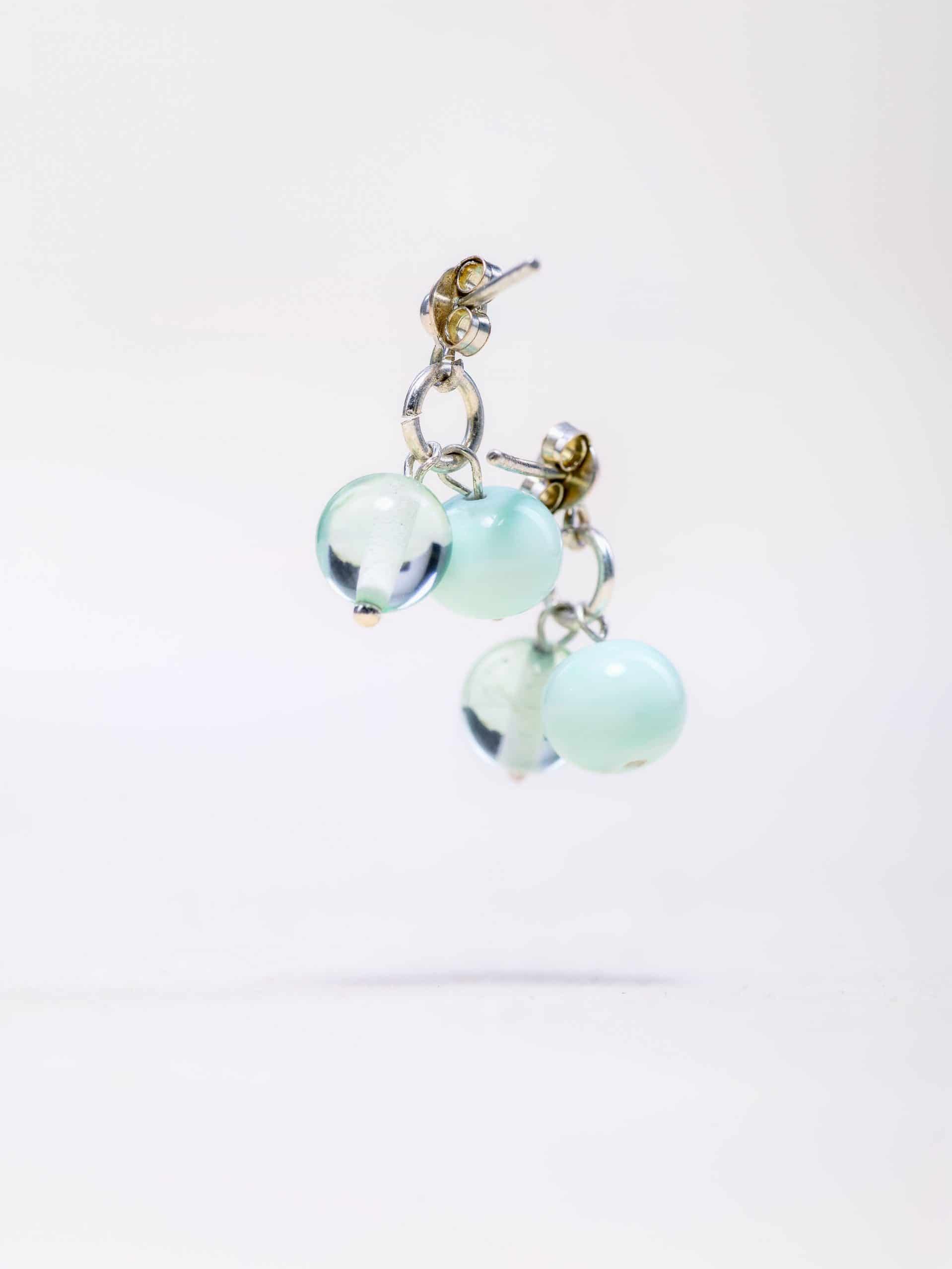 SAROCCA Glas Schmuck individuell nachhaltig Ohrringe grün Silber